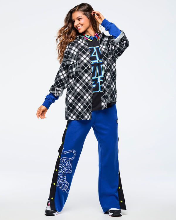 Eastern Flavor Flannel Shacket With Hood