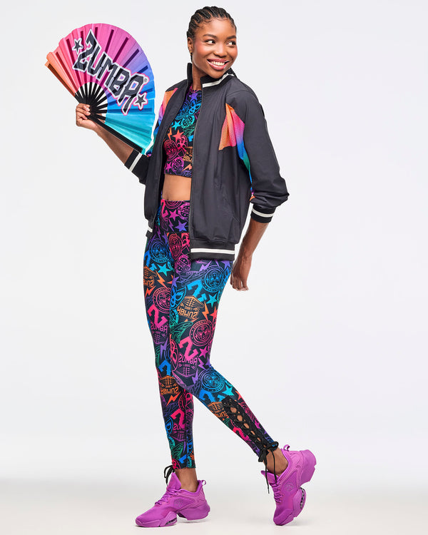 Zumba Libre High Waisted Ankle Legging With Lace Up Details