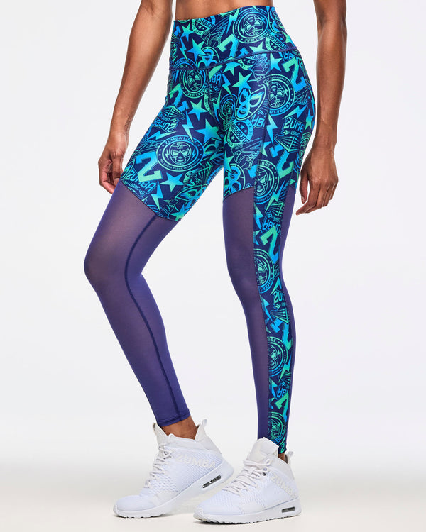 Zumba Libre High Waisted Ankle Legging With Mesh Inserts
