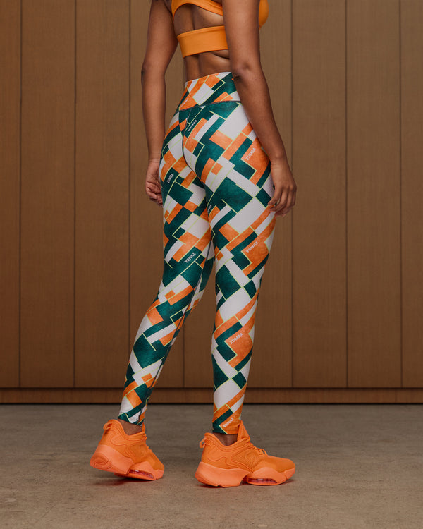 Class of 2001 High Waisted Ankle Leggings - Dark Blue/Orange