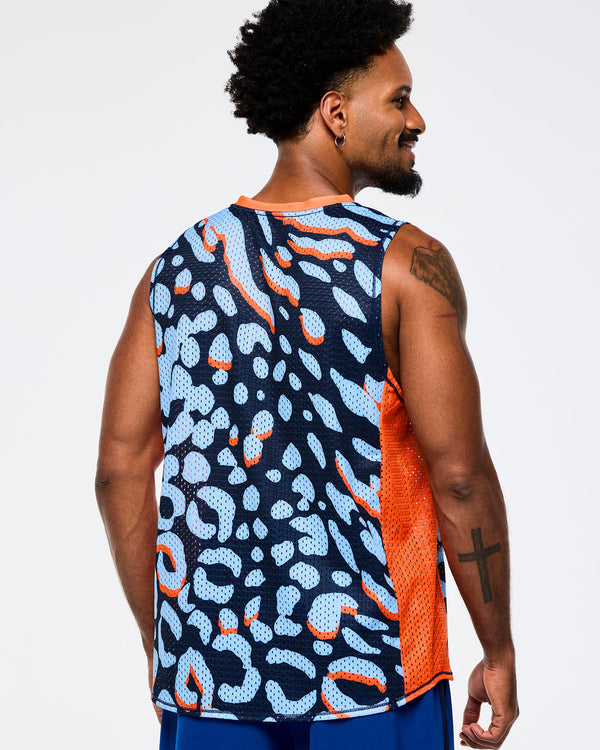 Navy/Blue # Victory Crew Neck Muscle Tank
