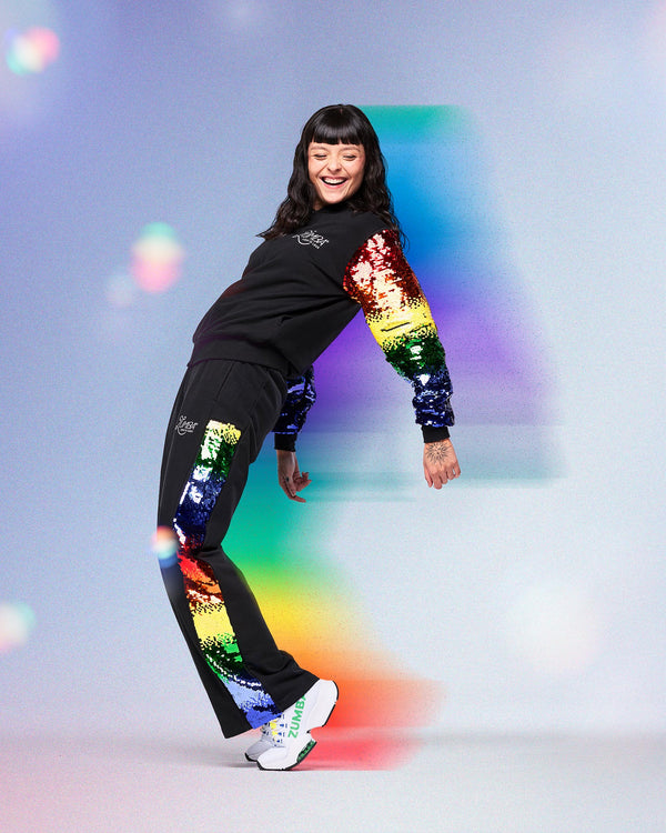 Zumba Bomber Jacket With Sequin Sleeves