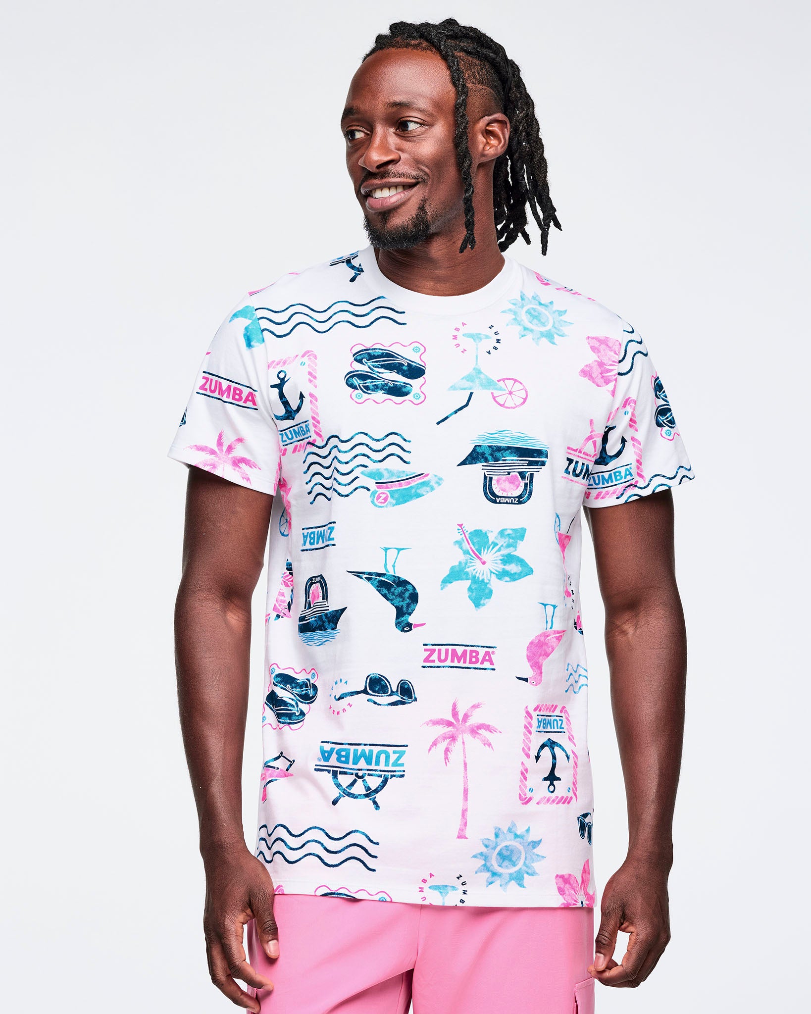 Zumba Cruise Unisex Tee - White/Blue – Zumba Wear | STRONG iD