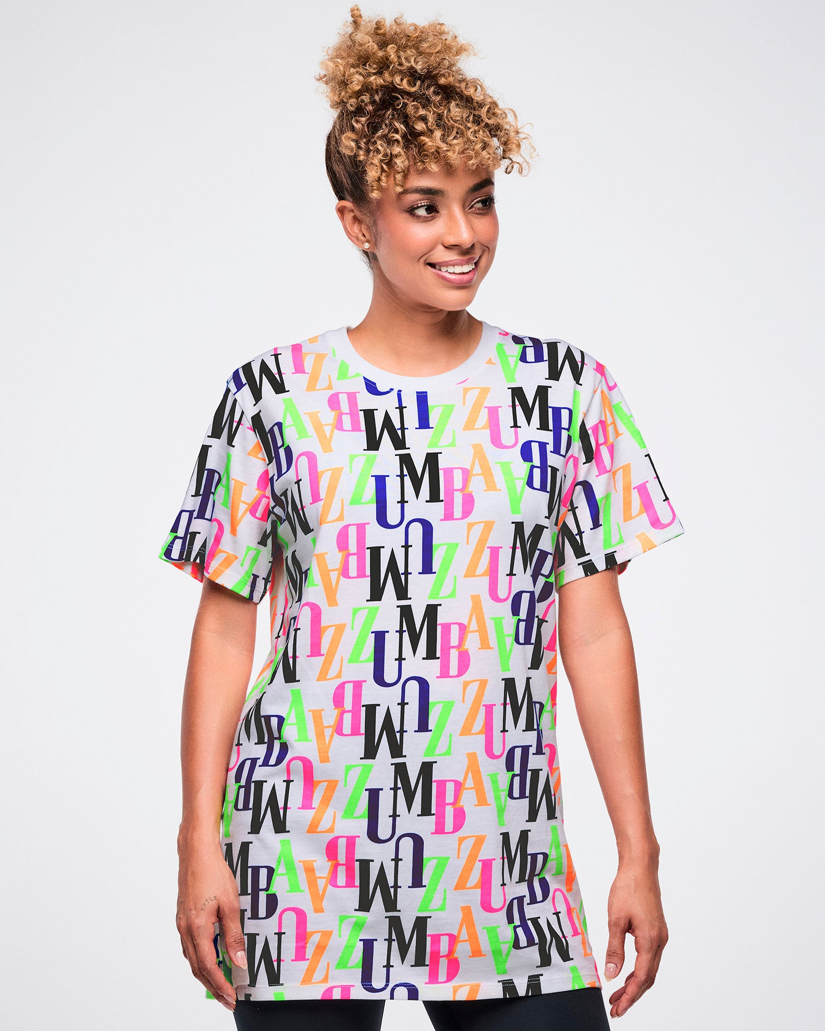 Dale-Z Unisex Crew Neck Tee - White/Multi – Zumba Wear | STRONG iD