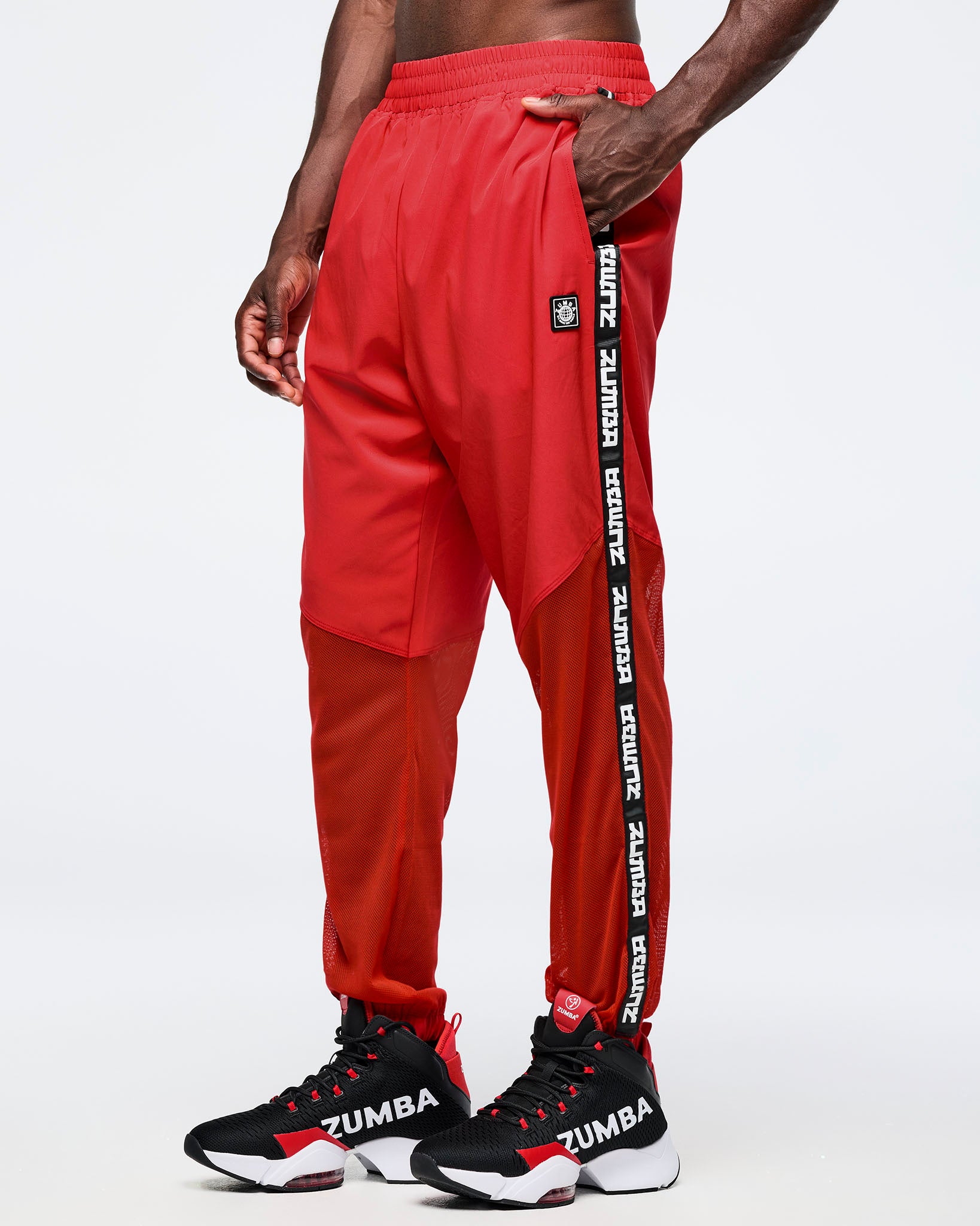 Eastern Flavor High Waisted Woven Track Pants With Mesh – Zumba