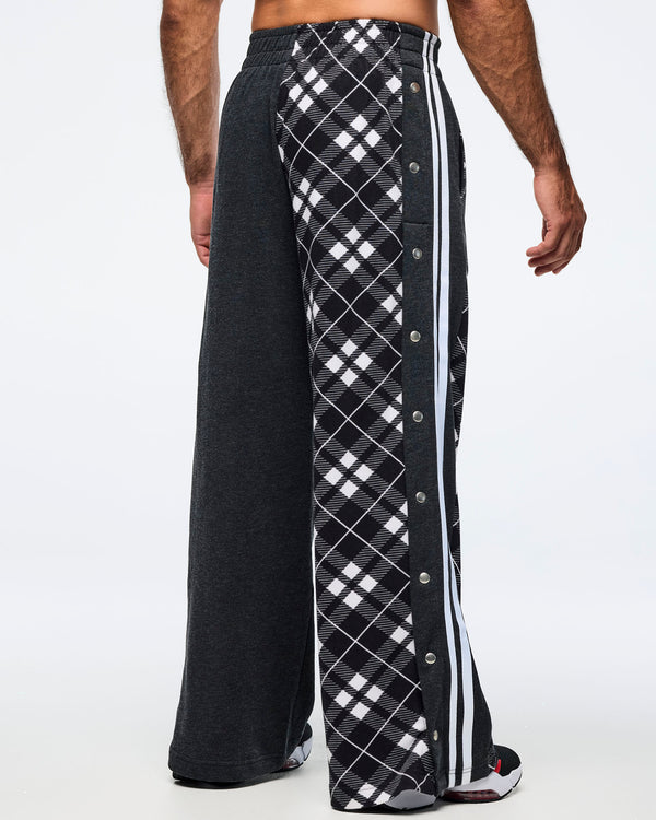 Eastern Flavor Wide Leg Pants With Wide Side Snap Placket