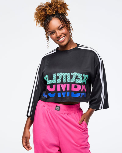 Eastern Flavor Oversized Boxy Crop Top With Strapping
