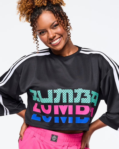 Eastern Flavor Oversized Boxy Crop Top With Strapping