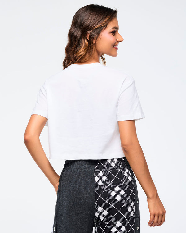 Eastern Flavor Crew Neck Crop Top