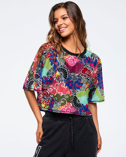 Eastern Flavor Boxy Dolman Crop Top