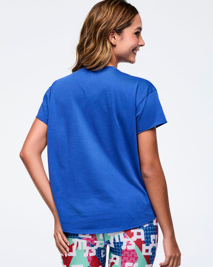 Eastern Flavor High Low Crew Neck Top