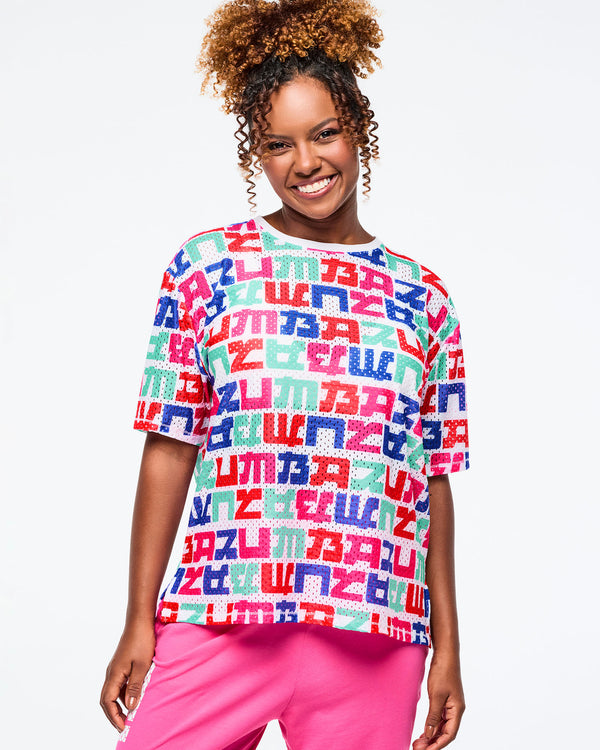 Eastern Flavor Boxy Mesh Top With Side Slits