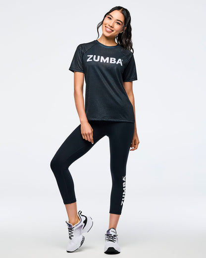 Zumba Basic Mesh Crew Neck Top