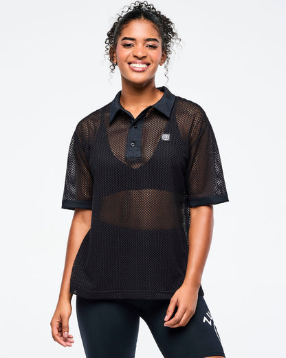 Zumba Basic Oversized Mesh Polo