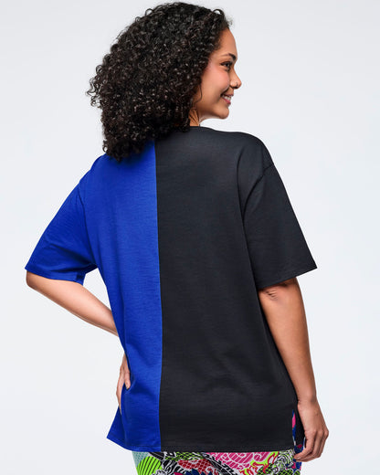 Eastern Flavor Men's Oversized Two-Tone Crew Neck Tee