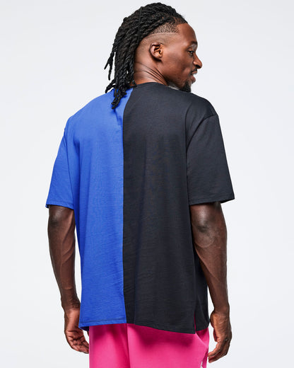 Eastern Flavor Men's Oversized Two-Tone Crew Neck Tee