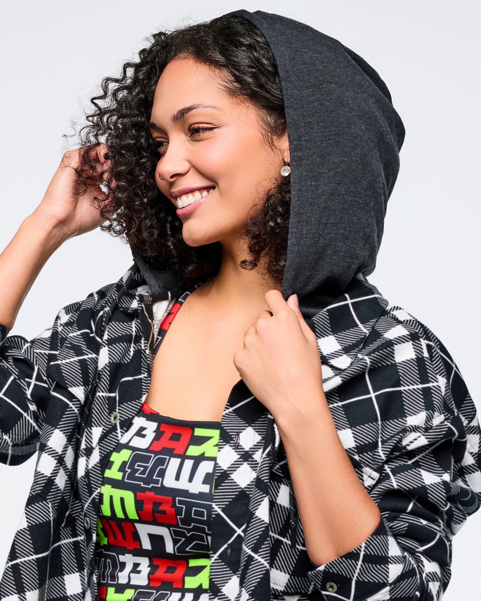 Eastern Flavor Flannel Shacket With Hood – Zumba Wear | STRONG iD