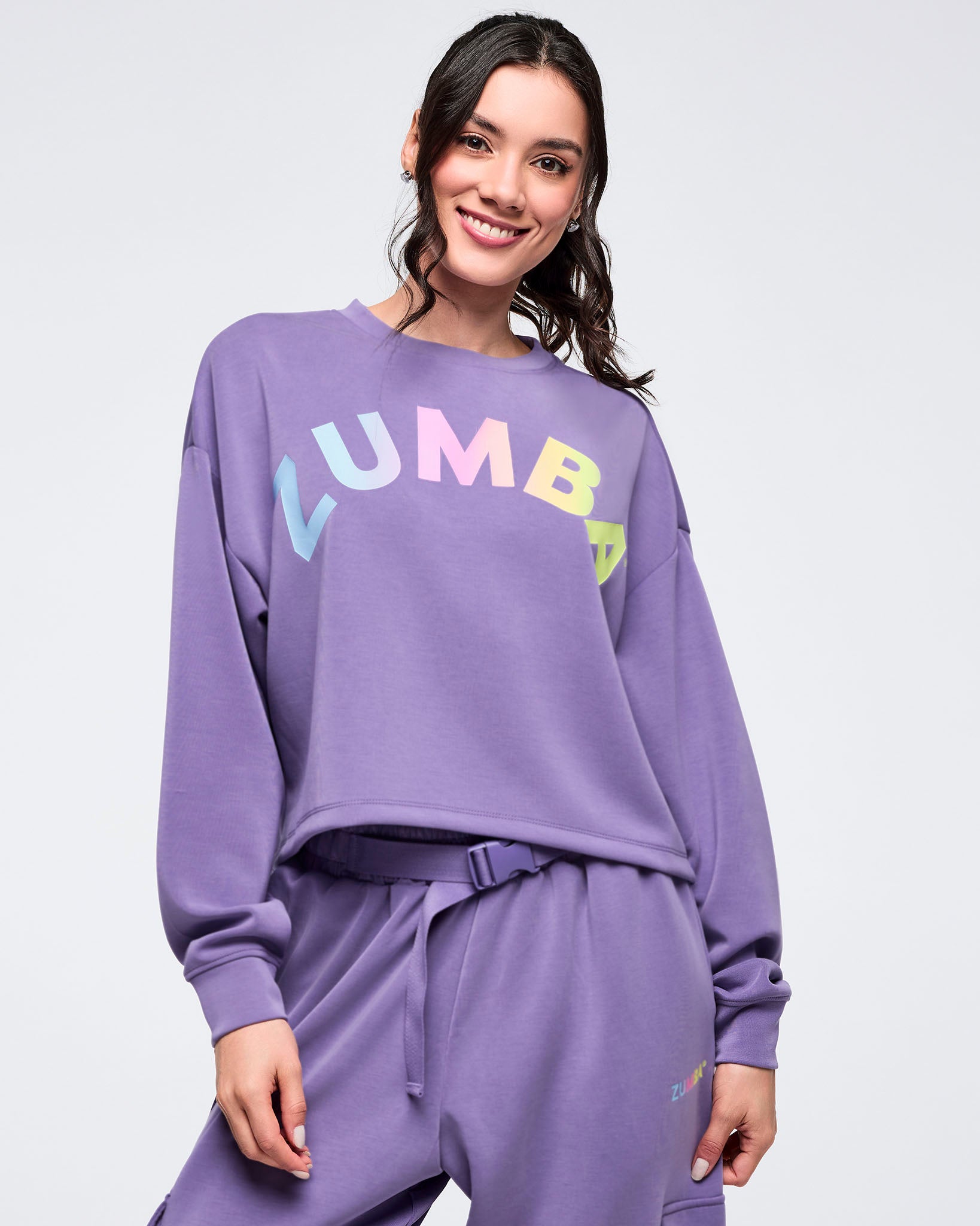 Pastel Modal Long Sleeve Oversized Crop Top – Zumba Wear | STRONG iD