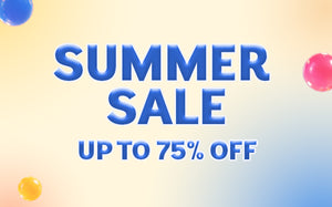 Summer Sale up to 75% off banner small banner.