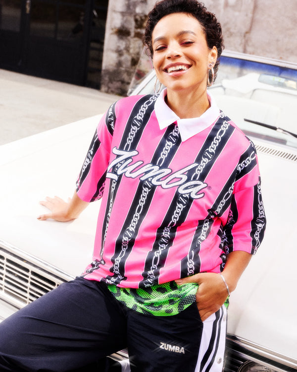 Dale-Z Oversized Drop Shoulder Tee - Pink/Black