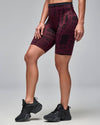 STRONG iD Z-Lift High Waisted Biker Shorts - Burgundy/Black