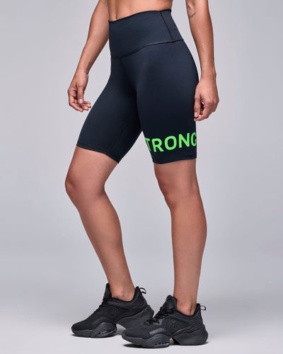 STRONG iD High Waisted Biker Shorts - Black