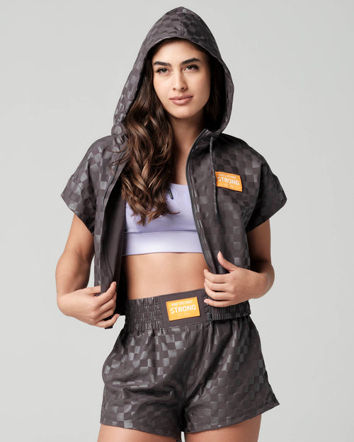 Short sleeve zip hoodie women's deals