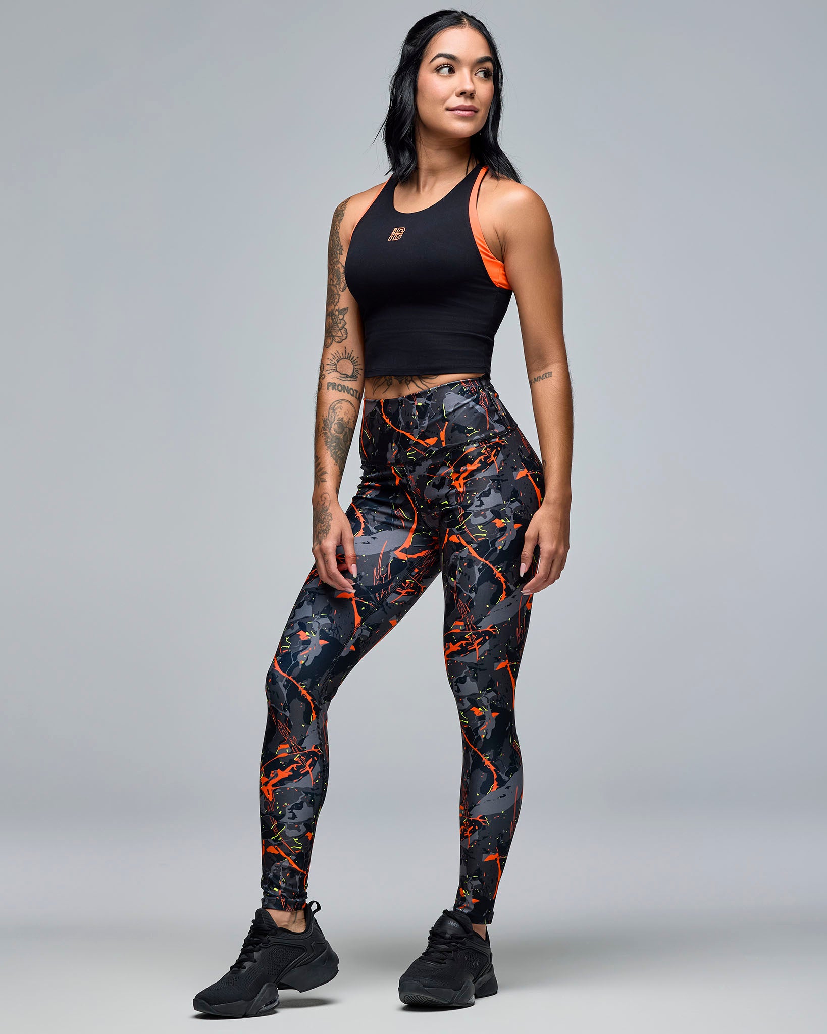 STRONG iD High Waisted Ankle Leggings - Black/Orange – Zumba