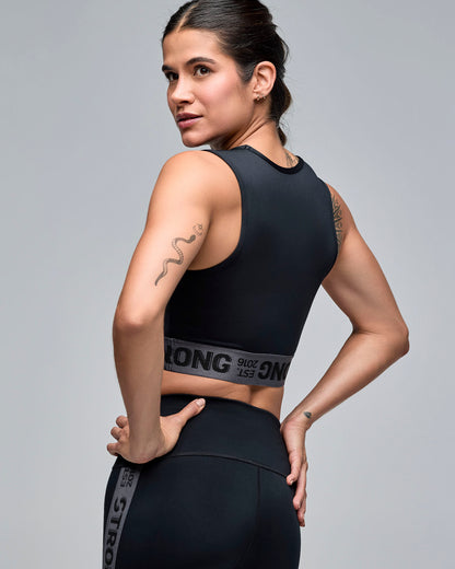 STRONG iD Crop Tank With Elastic Waistband