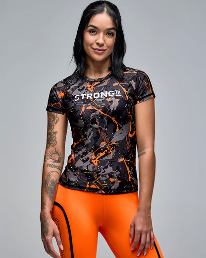 STRONG iD Fitted Raglan Cap Sleeve Top