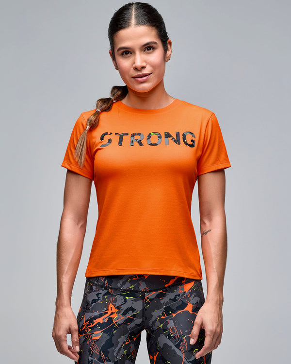 STRONG iD Fitted Short Sleeve Top - Orange