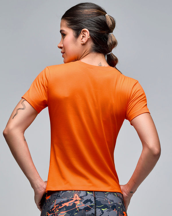 STRONG iD Fitted Short Sleeve Top - Orange