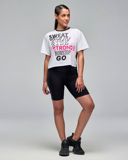 STRONG iD High Waisted Biker Shorts With Pockets - Black
