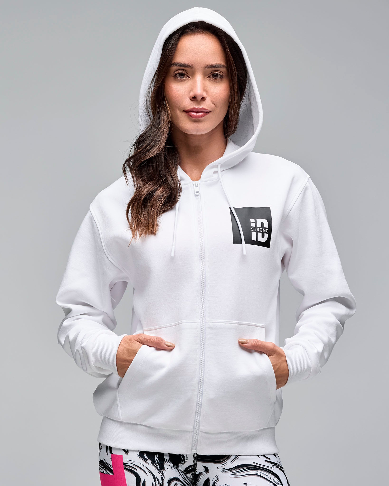 【MAGIC STICK】WHITE  ZIP UP HOODIE STRONG iD Zip Up Hoodie – Zumba Wear | STRONG iD