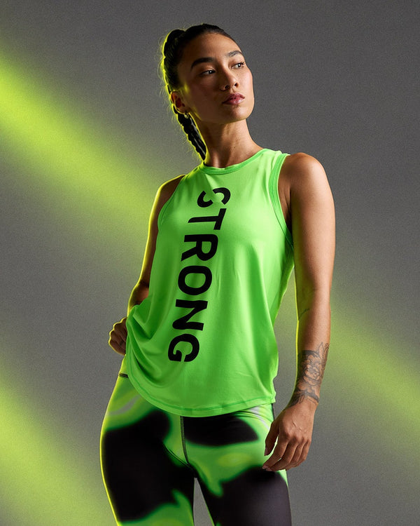 STRONG iD Basketball Tank With Curved Hem - Light Green