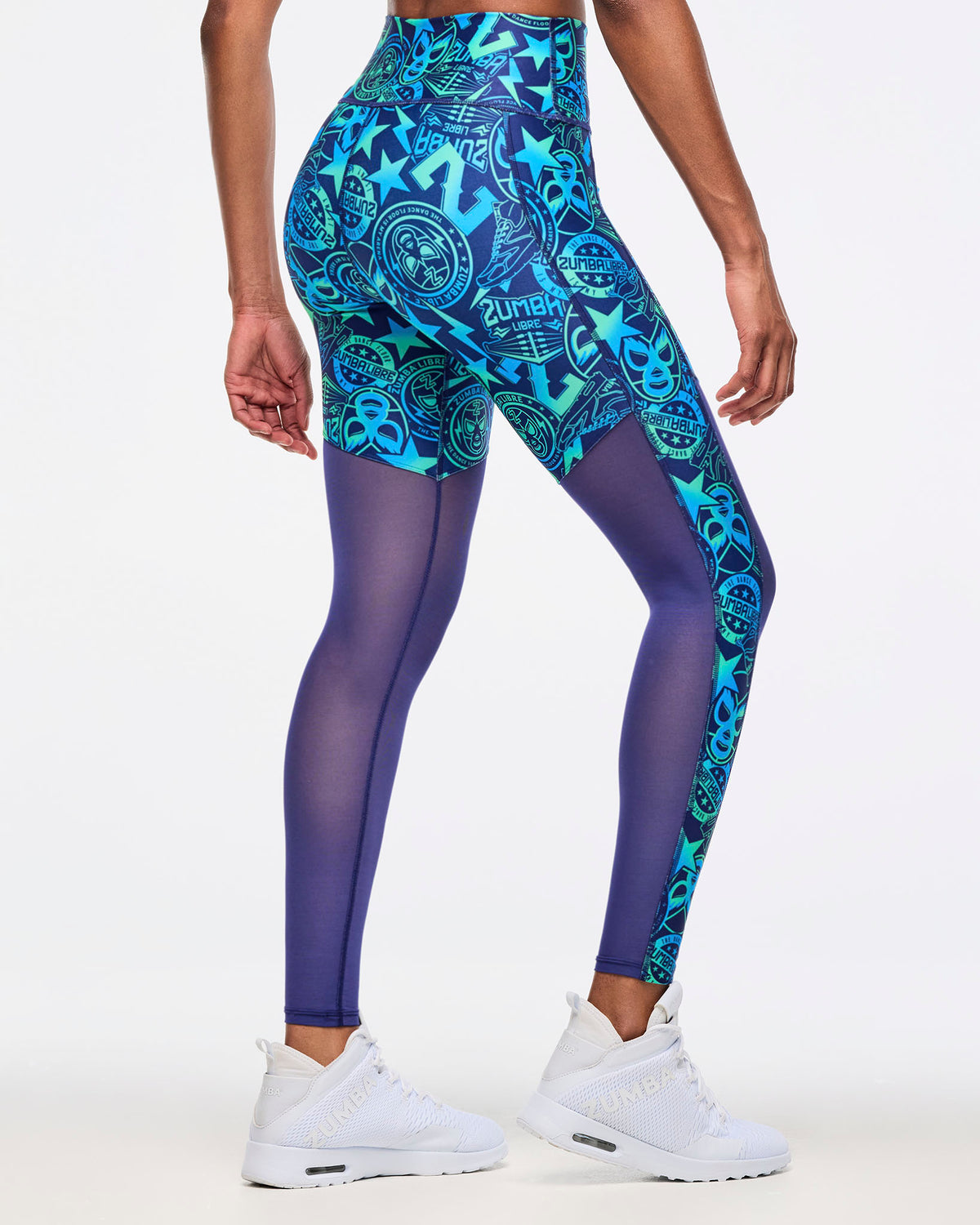 zumba dress for ladies Libre High Waisted Ankle Leggings With Mesh Inserts Cultural