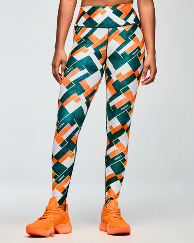 Class of 2001 High Waisted Ankle Leggings - Dark Blue/Orange