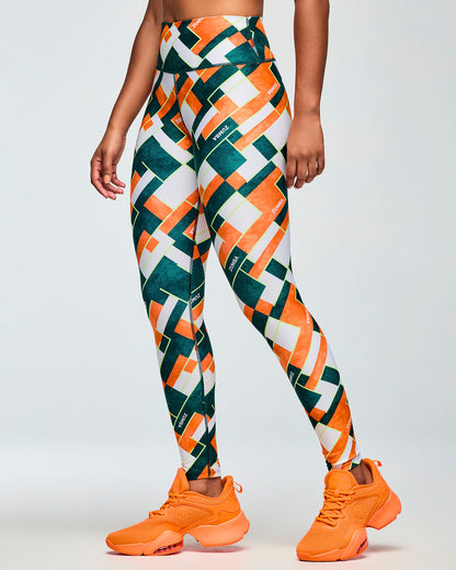 Class of 2001 High Waisted Ankle Leggings - Dark Blue/Orange