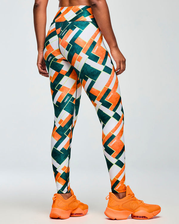 Class of 2001 High Waisted Ankle Leggings - Dark Blue/Orange