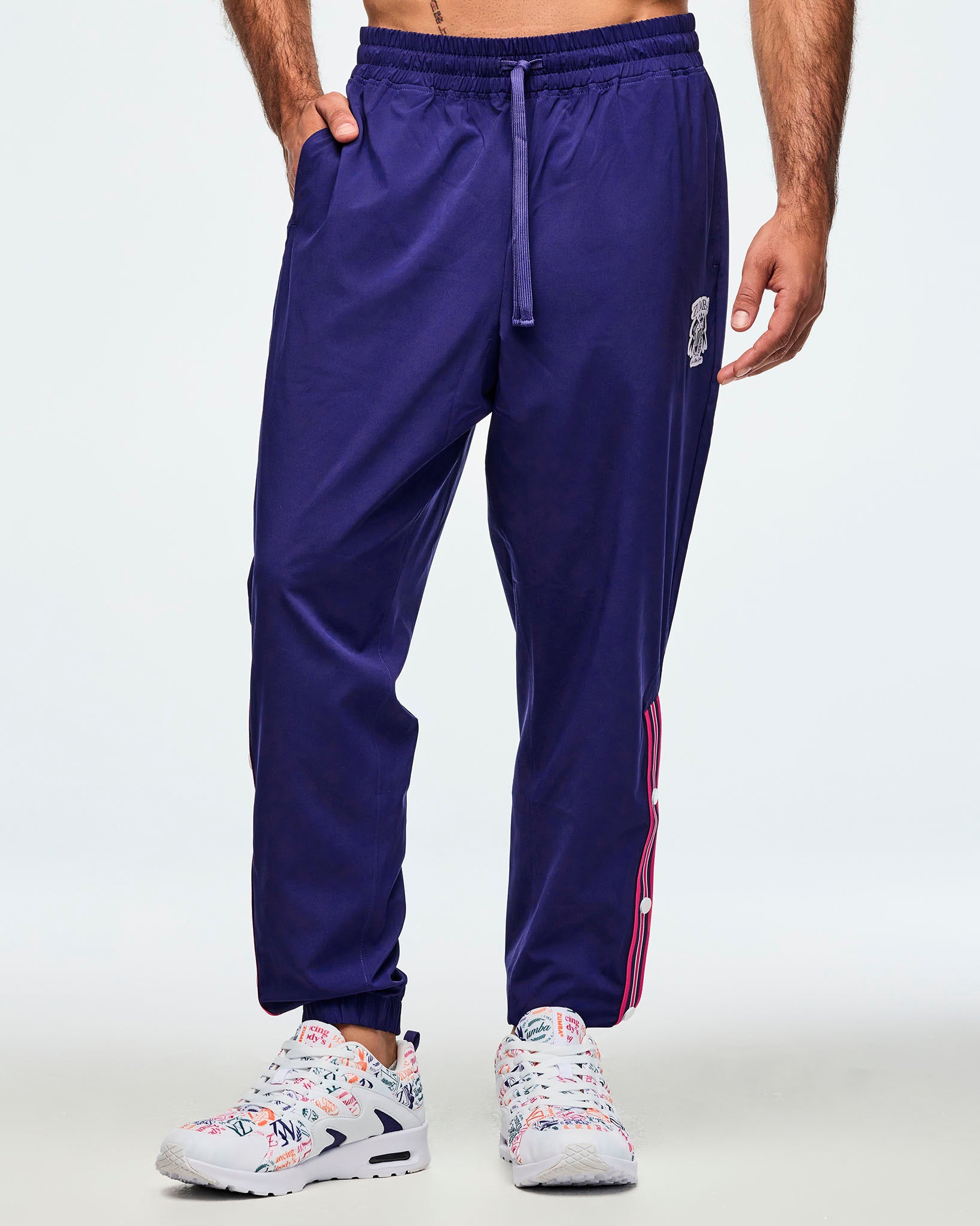 まめ Class of 2001 Woven Track Pants With Side Snaps – Zumba Wear