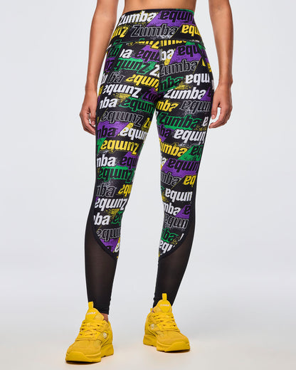 Apres Zumba High Waisted Ankle Leggings With Side Inserts