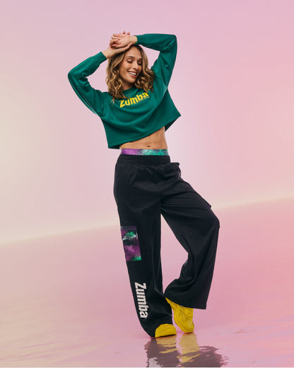 Apres Zumba Modal Long Sleeve Oversized Crop Top