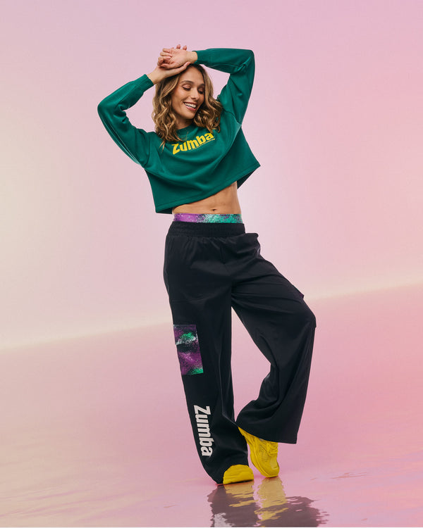 Apres Zumba Modal Long Sleeve Oversized Crop Top