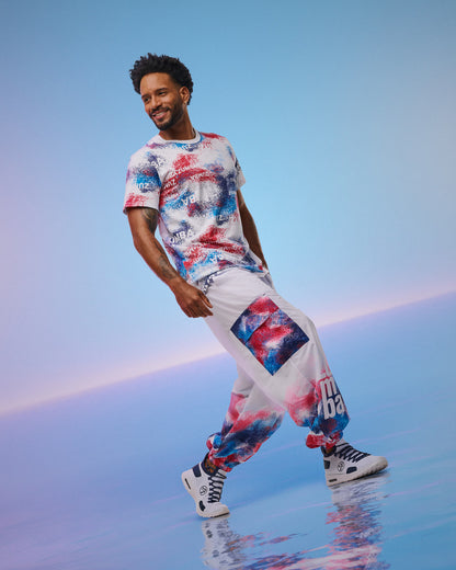 Apres Zumba Unisex Crew Neck Tee - Blue/White