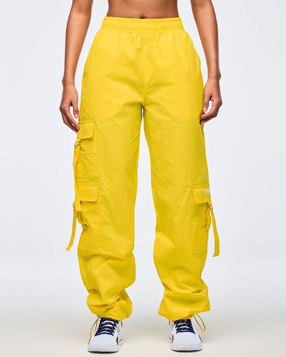 Apres Zumba High Rise Cargo Pants With Tassels