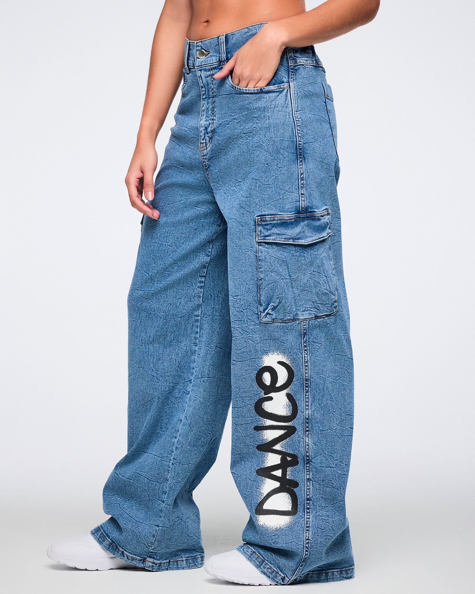 シ*ン様 Blue Jean Baggy Denim Cargo Pants - Pride Baggy Denim Cargo Pants – Zumba Wear | STRONG iD