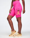 Worldwide High Waisted Biker Shorts - Fuchsia