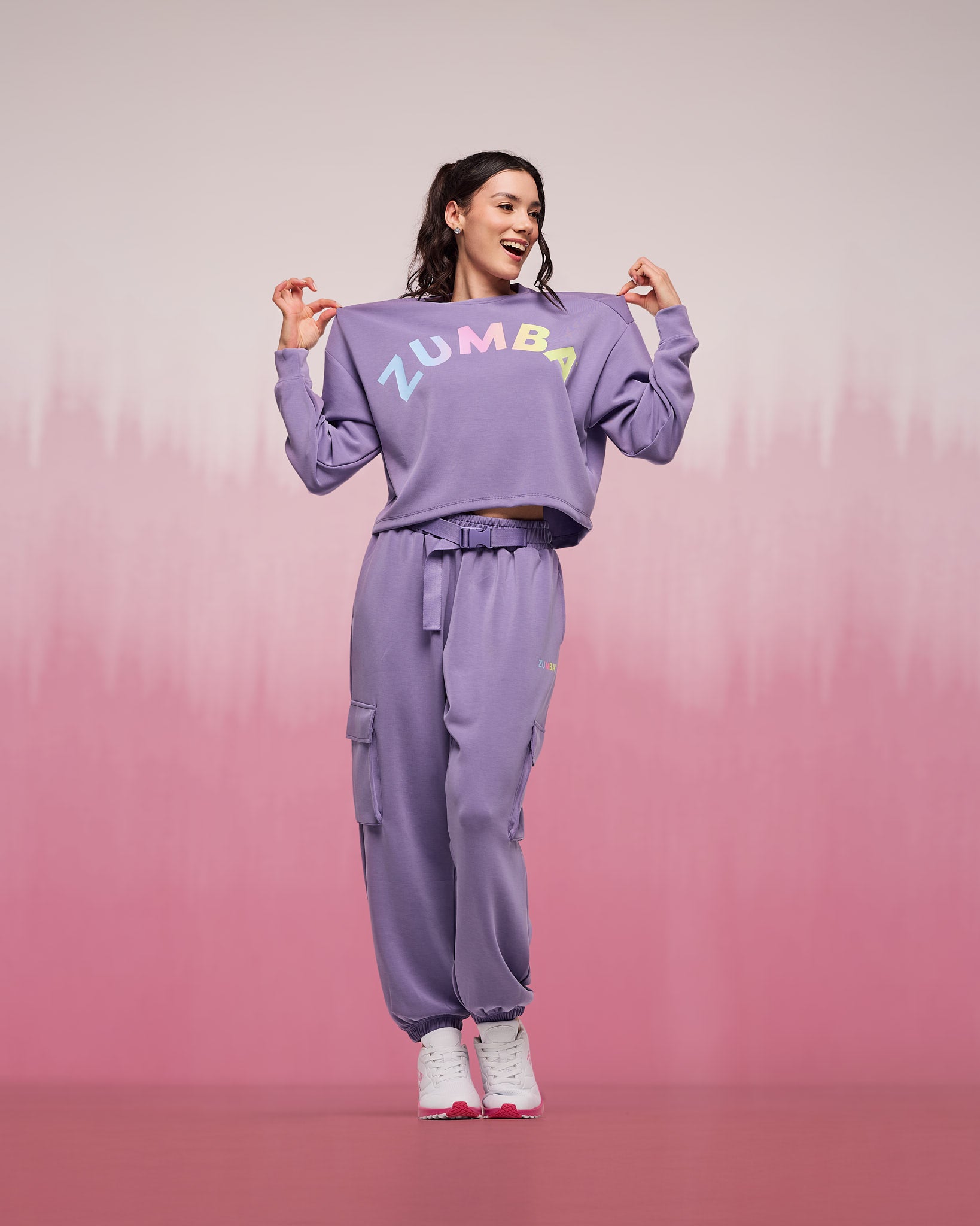 Pastel Modal Slouch Cargo Pants With Belt – Zumba Wear | STRONG iD