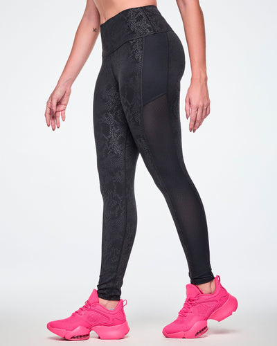 Rock 'n' Roll High Waisted Ankle Leggings With Mesh