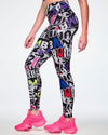 Rock 'n' Roll High Waisted Ankle Leggings - Black/White